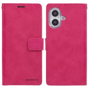 iPhone 16 Plus Mercury Goospery Blue Moon lompakkokotelo - Kuuma Pinkki