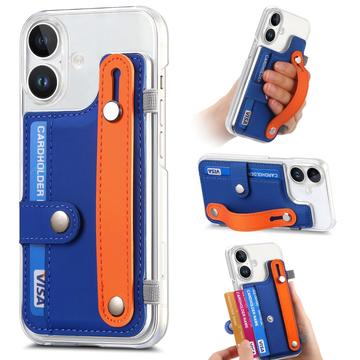 iPhone 16 Plus muovikotelo CY1 - Korttipaikka, Ranneke, Jalusta - tummansininen