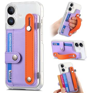 iPhone 16 Plus muovikotelo CY1 - Korttipaikka, Ranneke, Jalusta - violetti