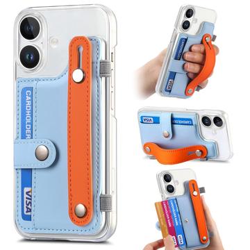 iPhone 16 Plus muovikotelo CY1 - Korttipaikka, Ranneke, Jalusta - taivaansininen