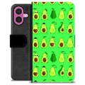 iPhone 16 Plus Premium Lompakkokotelo - Avokado-kuvio