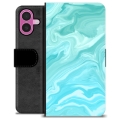 iPhone 16 Plus Premium Lompakkokotelo - Sininen Marmori