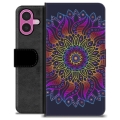 iPhone 16 Plus Premium Lompakkokotelo - Värikäs Mandala