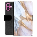 iPhone 16 Plus Premium Lompakkokotelo - Elegantti Marmori