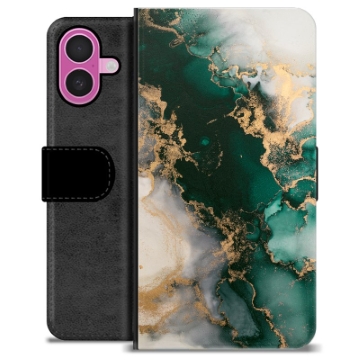 iPhone 16 Plus Premium Lompakkokotelo - Jade Marmori