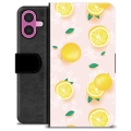 iPhone 16 Plus Premium Lompakkokotelo - Sitruunakuvioinen