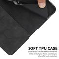 iPhone 16 Plus Rhombus kuvio lompakkokotelo magneettisuljin - Musta