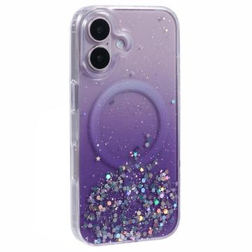 iPhone 16 Plus Sparkle Glow MagSafe kotelo - violetti