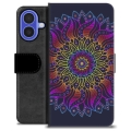 iPhone 16 Premium Lompakkokotelo - Värikäs Mandala