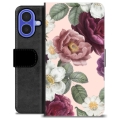 iPhone 16 Premium Lompakkokotelo - Romanttiset Kukat