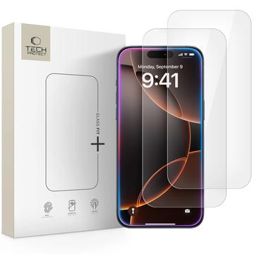 iPhone 16 Pro/17/17 Pro Tech-Protect Glass Fit+ Panssarilasi - 2 kpl. - Kirkas