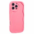 iPhone 16 Pro Candy Color Wavy TPU-kotelo - Kuuma Pinkki