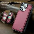 iPhone 16 Pro Caseme C22 Kotelo RFID-korttilompakko - punainen