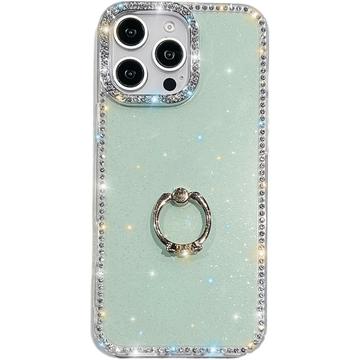 iPhone 16 Pro CrystalGlow Hybridikotelo sormuksen pidikkeellä - vihreä