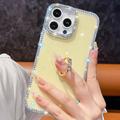 iPhone 16 Pro CrystalGlow Hybridikotelo sormuksen pidikkeellä - tähdet / läpinäkyvä