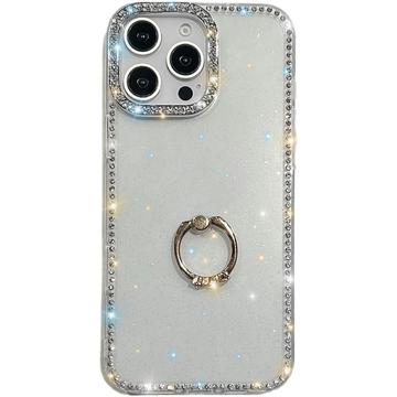 iPhone 16 Pro CrystalGlow Hybridikotelo sormuksen pidikkeellä - läpinäkyvä