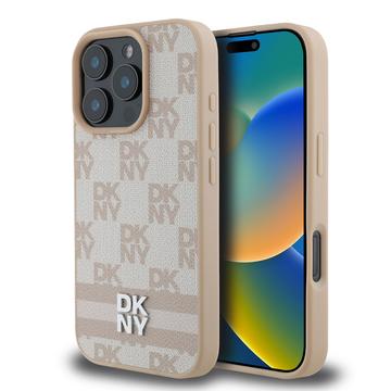 iPhone 16 Pro DKNY Ruudullinen kuvio ja raita kotelo - vaaleanpunainen