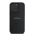 iPhone 16 Pro Guess Grained Classic Logo hybridi kotelo - MagSafe-yhteensopiva - Musta