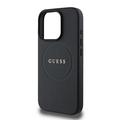 iPhone 16 Pro Guess Grained Classic Logo hybridi kotelo - MagSafe-yhteensopiva - Musta