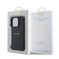iPhone 16 Pro Guess Grained Classic Logo hybridi kotelo - MagSafe-yhteensopiva - Musta