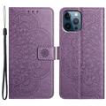 iPhone 16 Pro Mandala Series Lompakkokotelo - Violetti