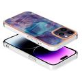 iPhone 16 Pro Marmorikuvio Galvanoitu TPU-Suojakotelo - Violetti