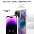 iPhone 16 Pro Marmorikuvio Galvanoitu TPU-Suojakotelo - Violetti