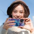 iPhone 16 Pro Marmorikuvio Galvanoitu TPU-Suojakotelo - Violetti