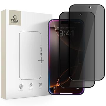 iPhone 16 Pro Max/17 Pro Max Tech-Protect Glass Spy+ yksityisyyden Panssarilasi - 2 kpl. - Musta