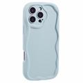 iPhone 16 Pro Max Candy Color Wavy TPU-kotelo - Vaaleansininen