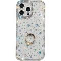 iPhone 16 Pro Max CrystalGlow Hybridikotelo sormuksen pidikkeellä - tähdet / läpinäkyvä
