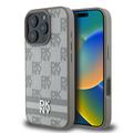 iPhone 16 Pro Max DKNY Ruudullinen kuvio ja raita kotelo - Beige