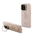 iPhone 16 Pro Max Guess Grained 4G Logo Kameran runkokotelo - vaaleanpunainen