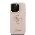 iPhone 16 Pro Max Guess Grained 4G Logo Kameran runkokotelo - vaaleanpunainen