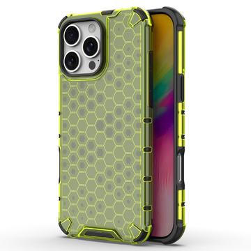 iPhone 16 Pro Max Honeycomb Armored Hybridikotelo - Vihreä