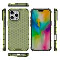 iPhone 16 Pro Max Honeycomb Armored Hybridikotelo - Vihreä