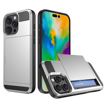 iPhone 16 Pro Max Hybridikotelo Liukuvalla Korttitelineellä - Hopea