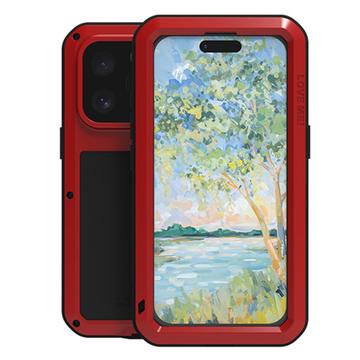 iPhone 16 Pro Max Love Mei Powerful Hybridikotelo - Punainen