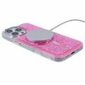 iPhone 16 Pro Max MagSafe-yhteensopiva kimalteleva epoksikotelo - Kuuma Pinkki