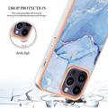 iPhone 16 Pro Max Marble Pattern Galvanoitu TPU-Suojakotelo - Sininen