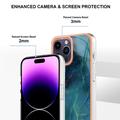 iPhone 16 Pro Max Marmorikuvio Galvanoitu TPU-Suojakotelo - Vihreä