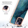iPhone 16 Pro Max Marmorikuvio Galvanoitu TPU-Suojakotelo - Vihreä