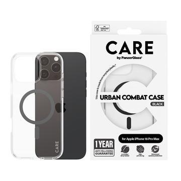 iPhone 16 Pro Max PanzerGlass Care Transparent Urban Combat Suojakuori - MagSafe-yhteensopiva - musta