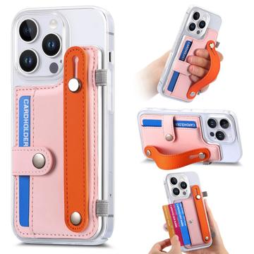 iPhone 16 Pro Max muovikotelo CY1 - Korttipaikka, Ranneke, Jalusta - vaaleanpunainen