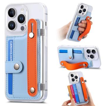 iPhone 16 Pro Max muovikotelo CY1 - Korttipaikka, Ranneke, Jalusta - taivaansininen