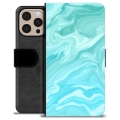 iPhone 16 Pro Max Premium Lompakkokotelo - Sininen Marmori