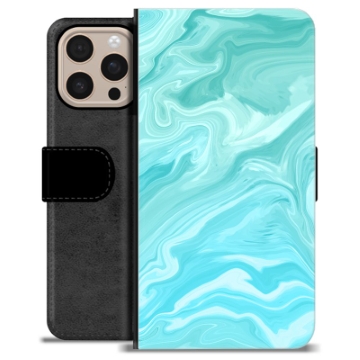 iPhone 16 Pro Max Premium Lompakkokotelo - Sininen Marmori