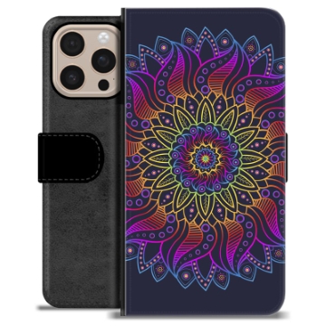 iPhone 16 Pro Max Premium Lompakkokotelo - Värikäs Mandala