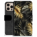 iPhone 16 Pro Max Premium Lompakkokotelo - Kultaiset Lehdet