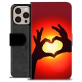 iPhone 16 Pro Max Premium Lompakkokotelo - Sydän Siluetti